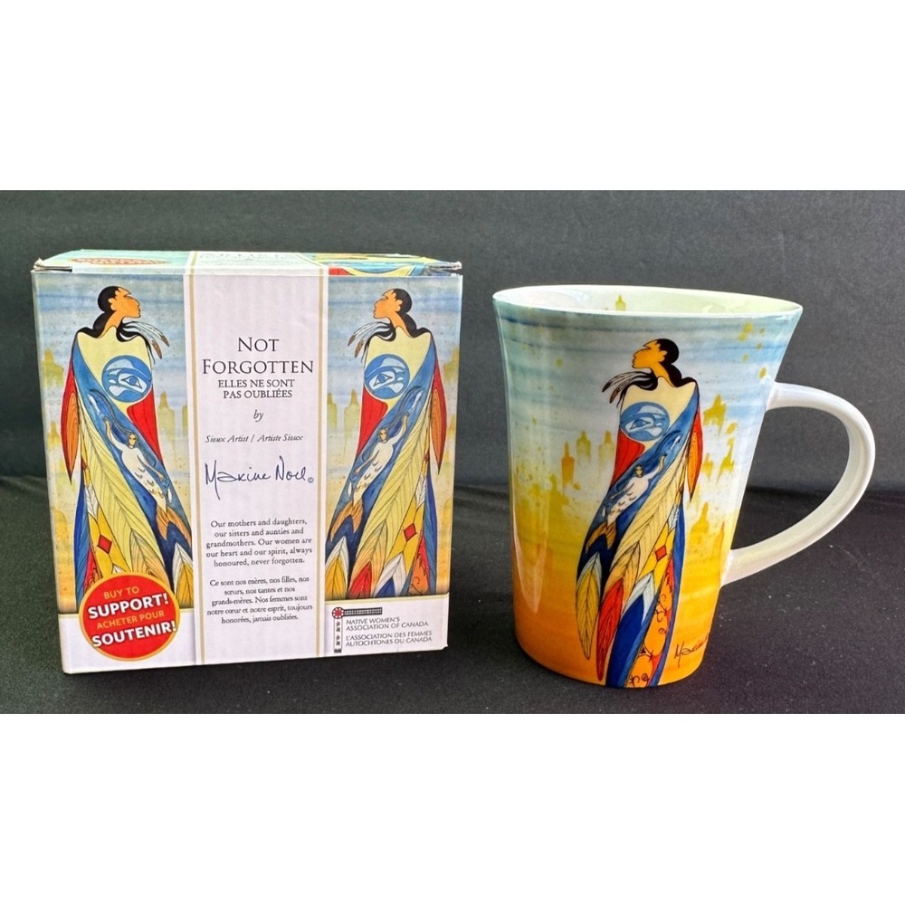 Maxine Noel Canadian First Nations Native Artwork Porcelain Mug, "NOT FORGOTTEN"